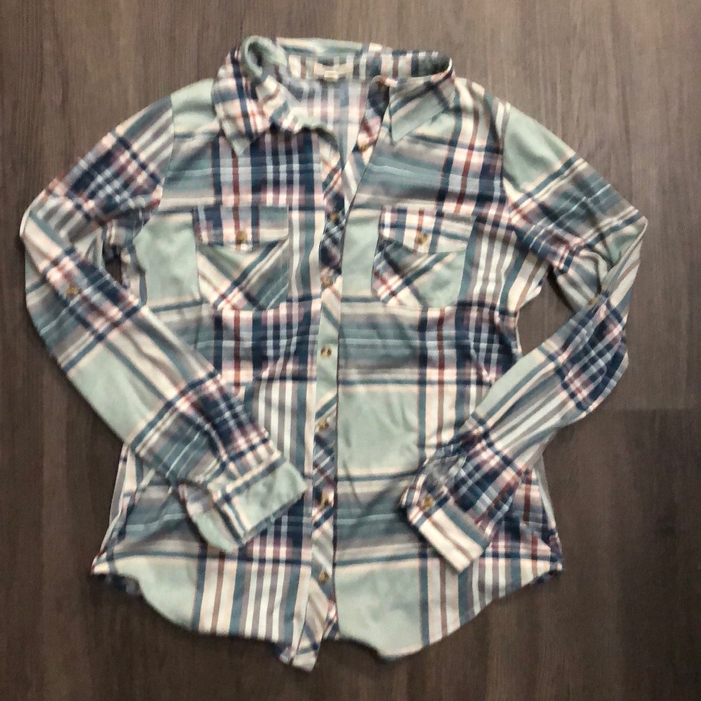 Plaid button down top, 2/20